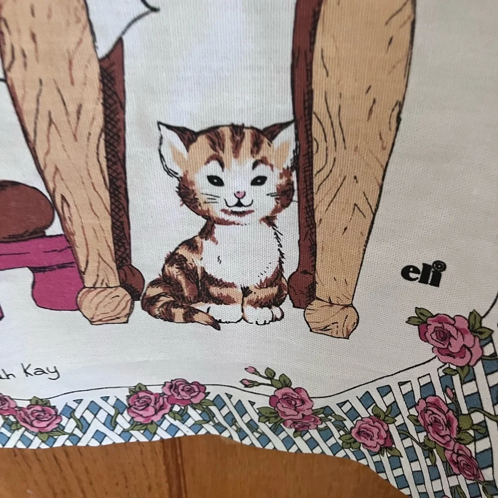 Vintage Sarah Kay Valentine Australia tea Towel